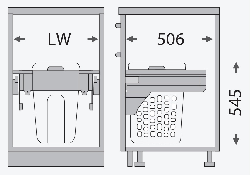 Giỏ đựng đồ giặt &acirc;m tủ đơn 48L GARIS GWP28
